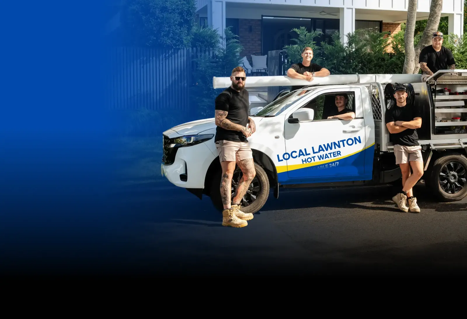 Local Lawnton Hot Water team with the ute